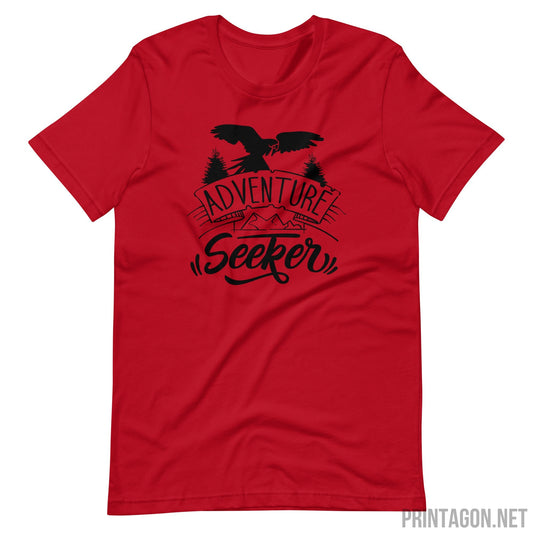 Printagon - Adventure Seeker - Unisex T-shirt - Red / XS