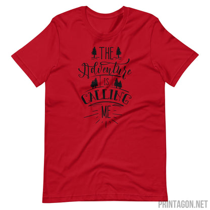 Printagon - Adventure is Calling - Unisex T-shirt - Red / XS