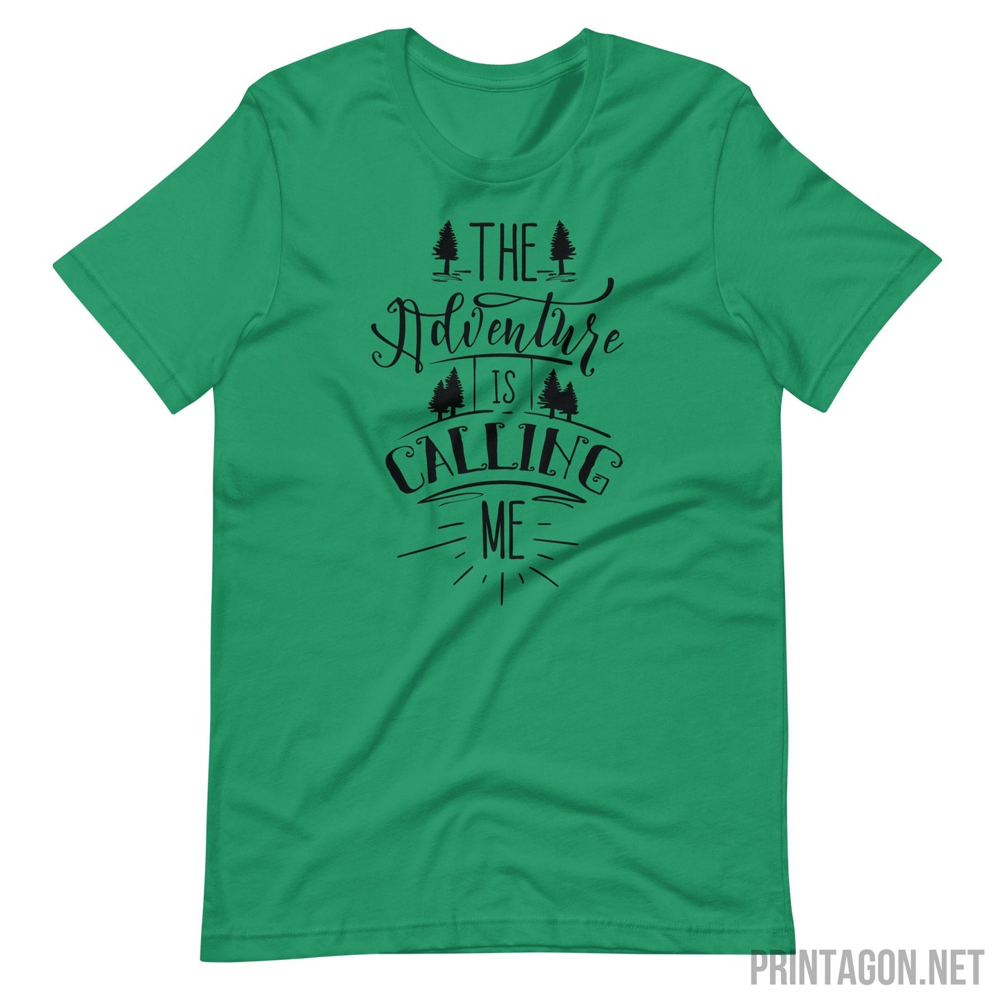 Printagon - Adventure is Calling - Unisex T-shirt - Kelly / XS