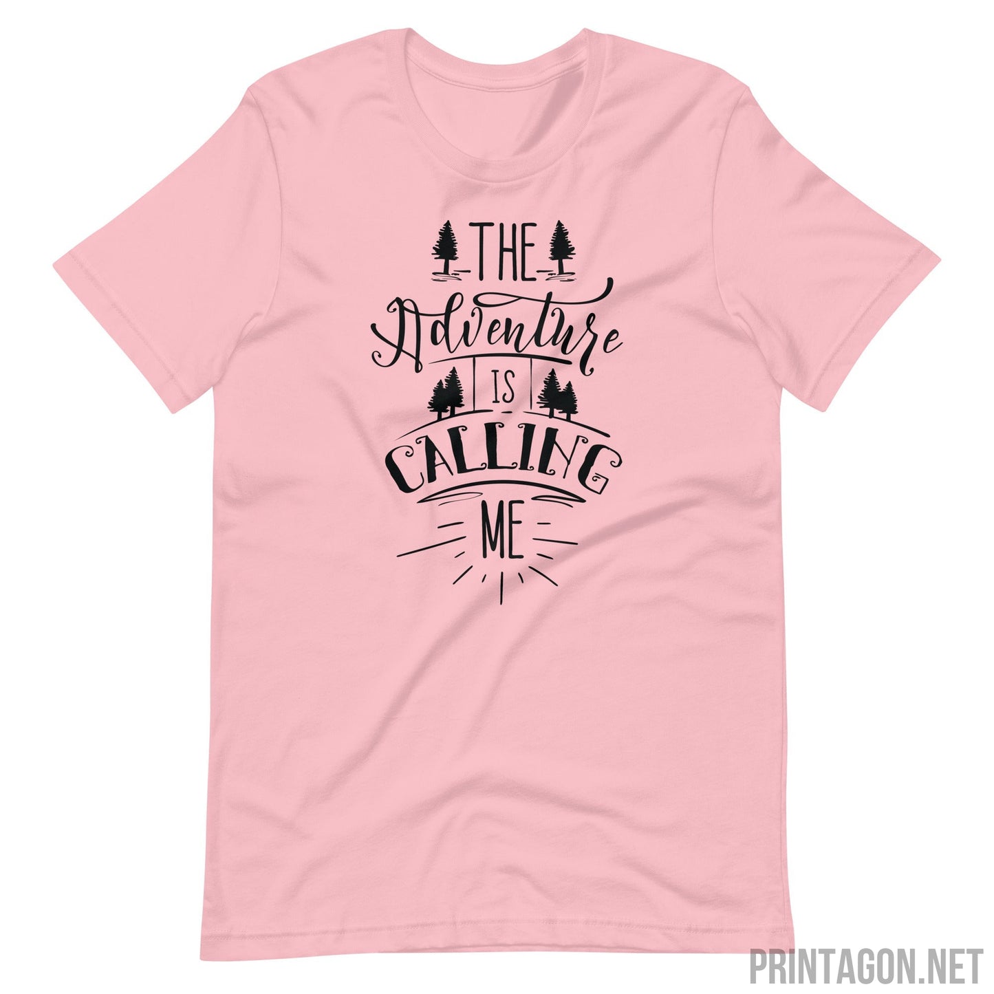 Printagon - Adventure is Calling - Unisex T-shirt - Pink / S