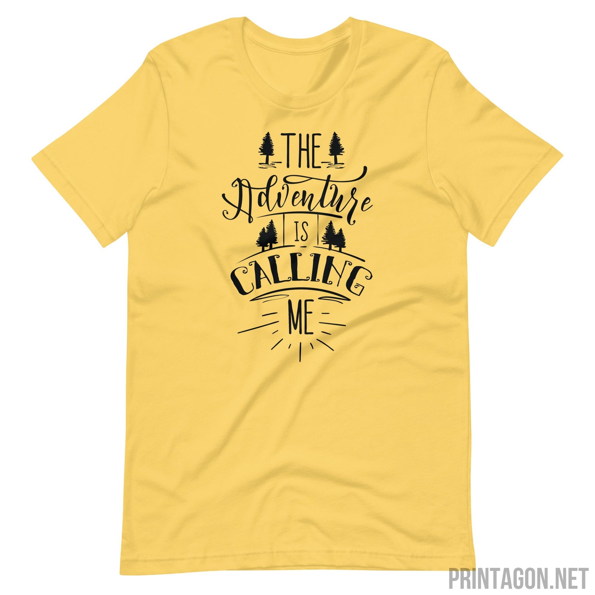 Printagon - Adventure is Calling - Unisex T-shirt - Yellow / S