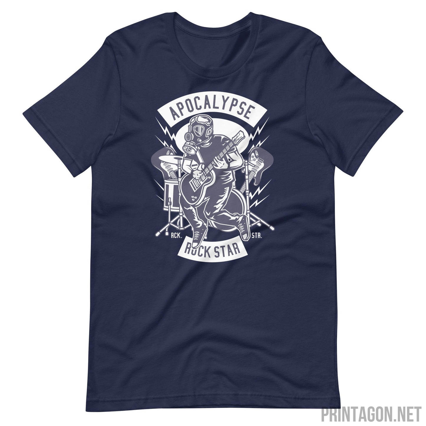 Printagon - Apocalypse Rock Star - T-shirt - Navy / XS