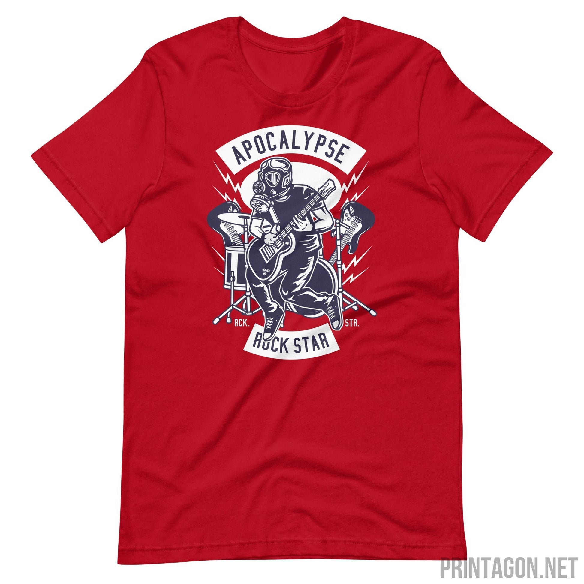 Printagon - Apocalypse Rock Star - T-shirt - Red / XS