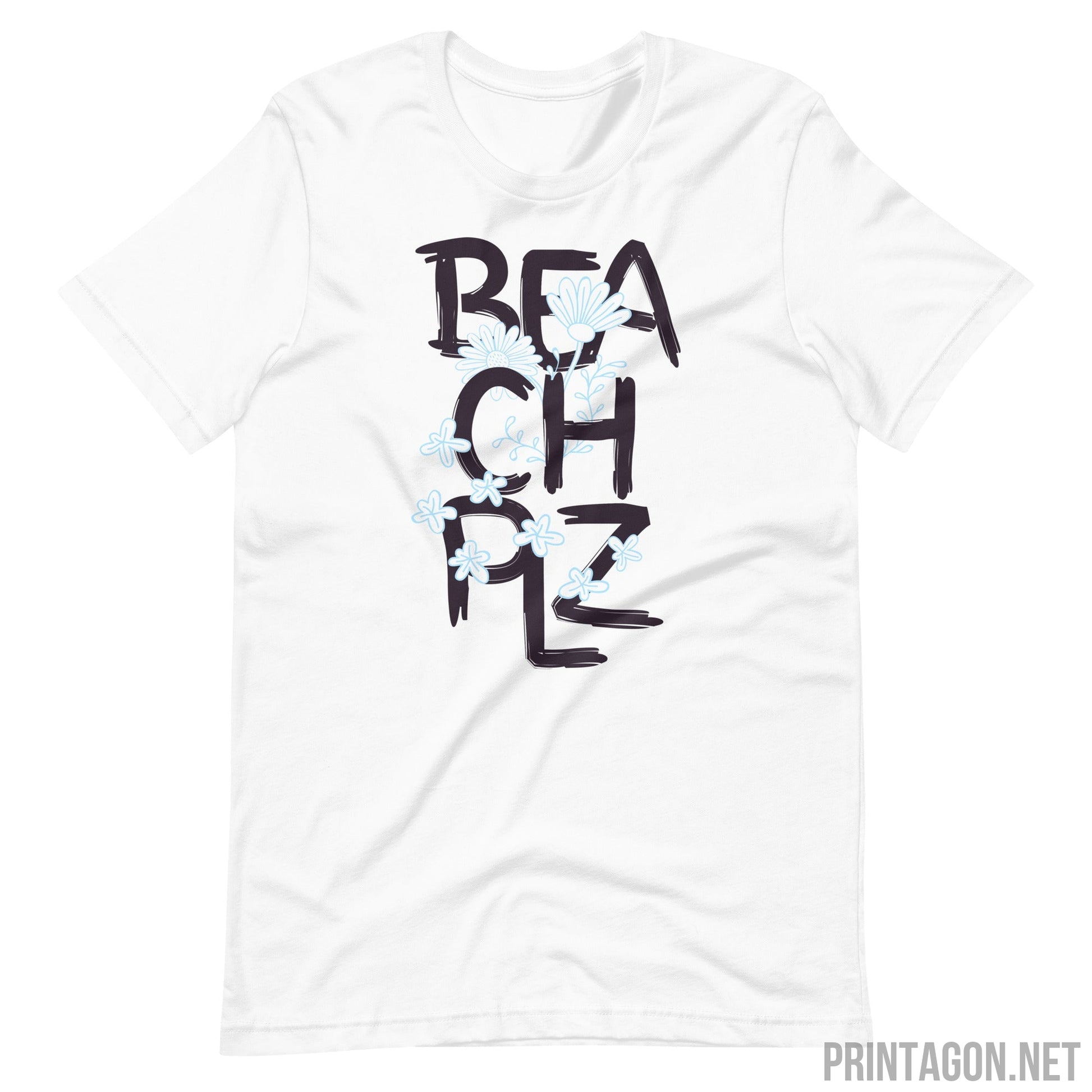 Printagon - Beach Plz- Unisex T-shirt - White / XS