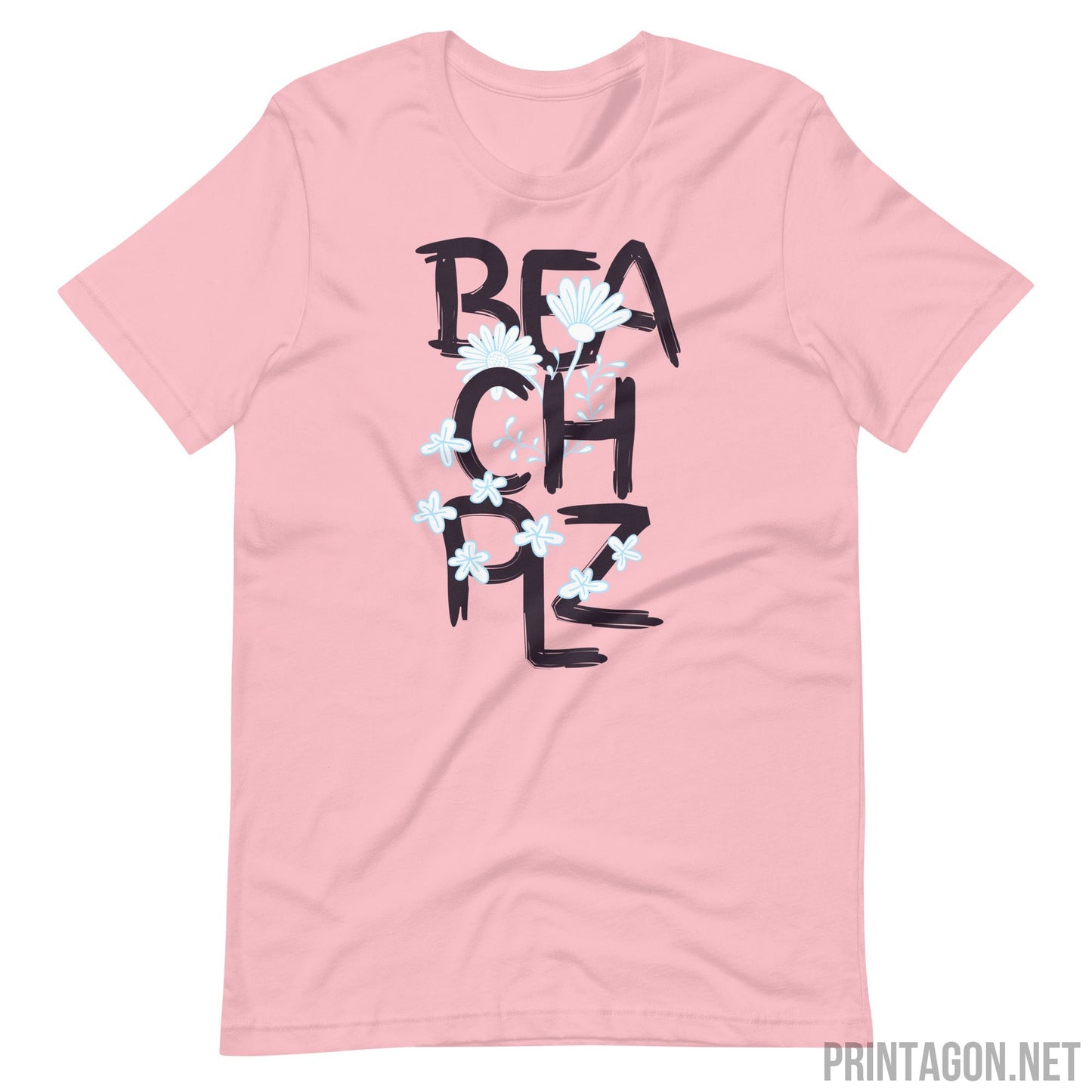 Printagon - Beach Plz- Unisex T-shirt - Pink / S