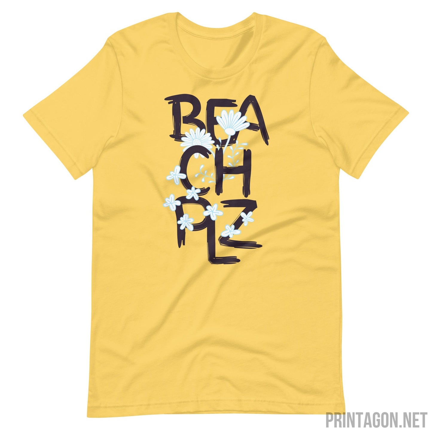 Printagon - Beach Plz- Unisex T-shirt - Yellow / S