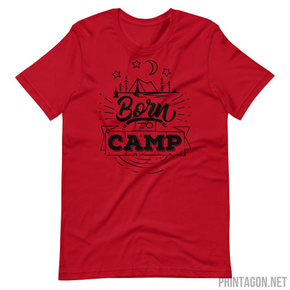 Printagon - Born To Camp 002 - Unisex T-shirt - Red / XS