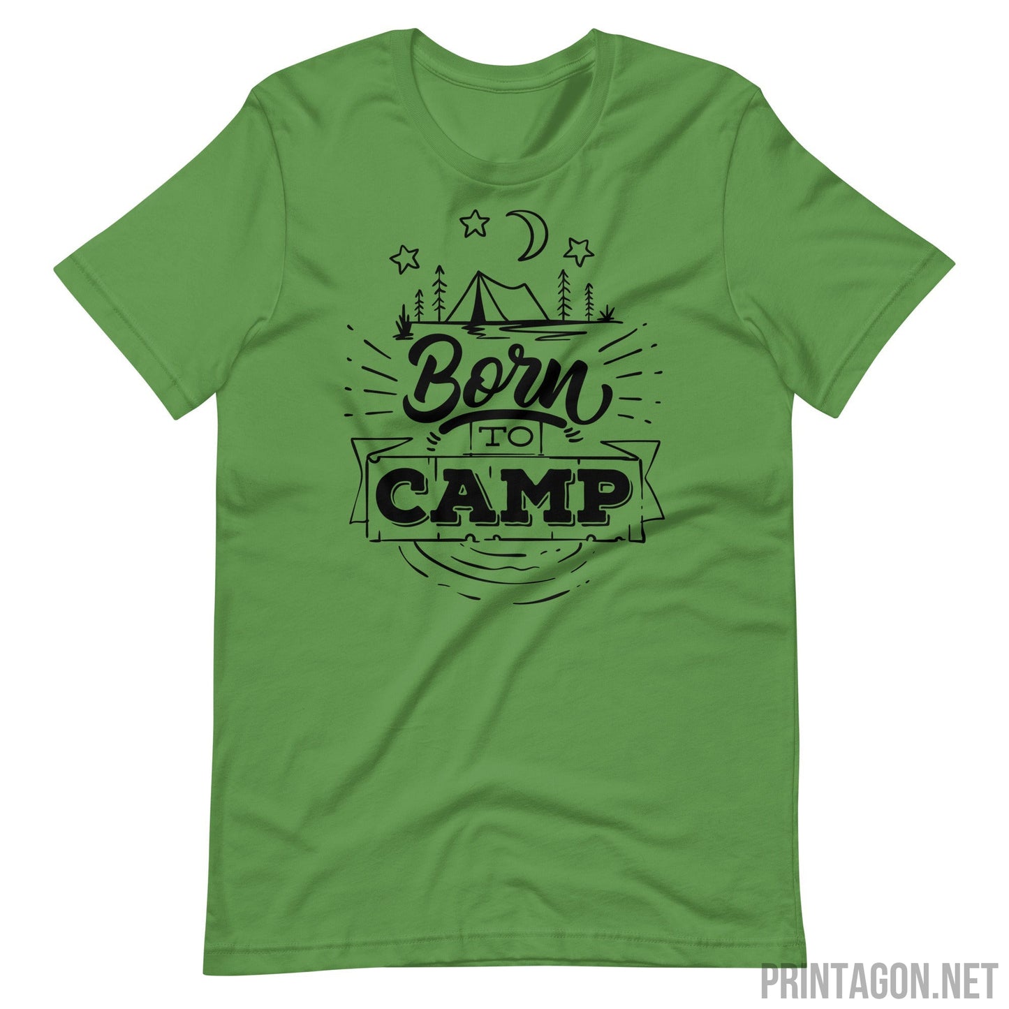 Printagon - Born To Camp 002 - Unisex T-shirt - Leaf / S