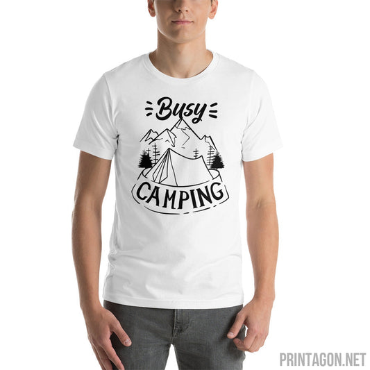 Printagon - Busy Camping - Unisex T-shirt -