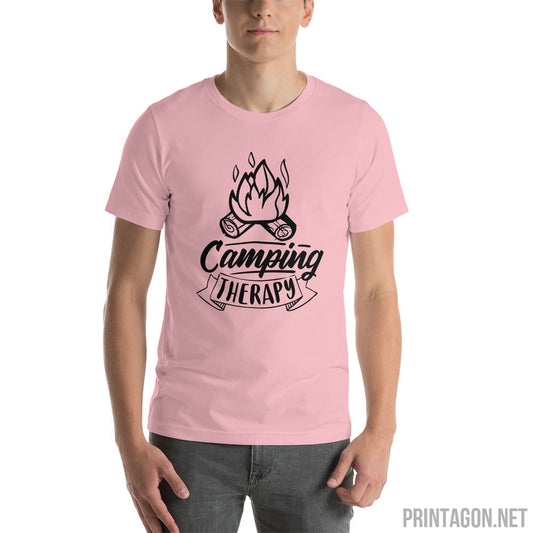 Printagon - Camping Therapy - Unisex T-shirt -