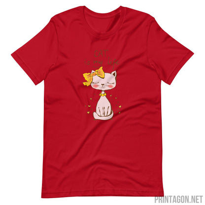 Printagon - Cat Is My Life - Red / XS