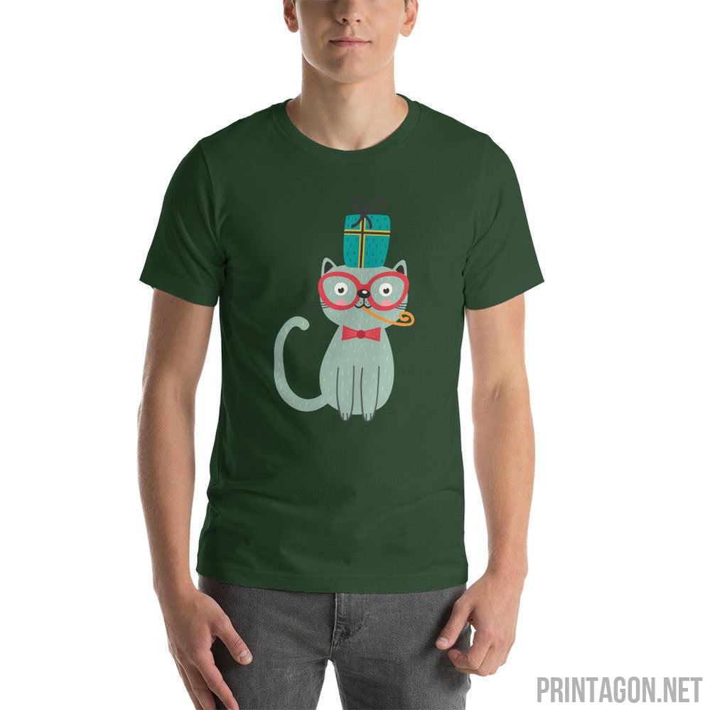 Printagon - Cat with Eye Glasses - Unisex T-shirt -