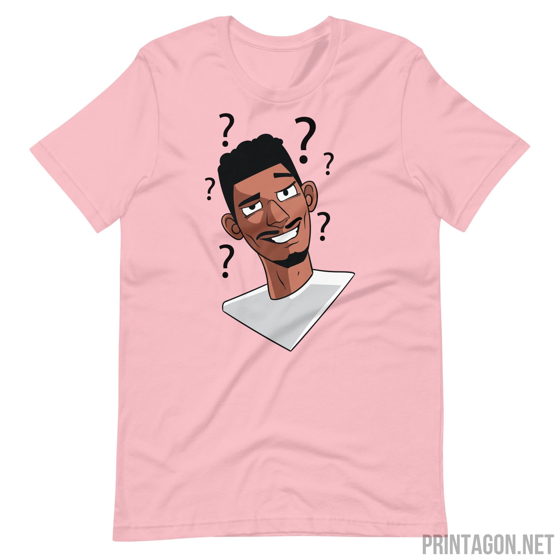 Printagon - Confused Man 002 - Unisex T-shirt - Pink / S