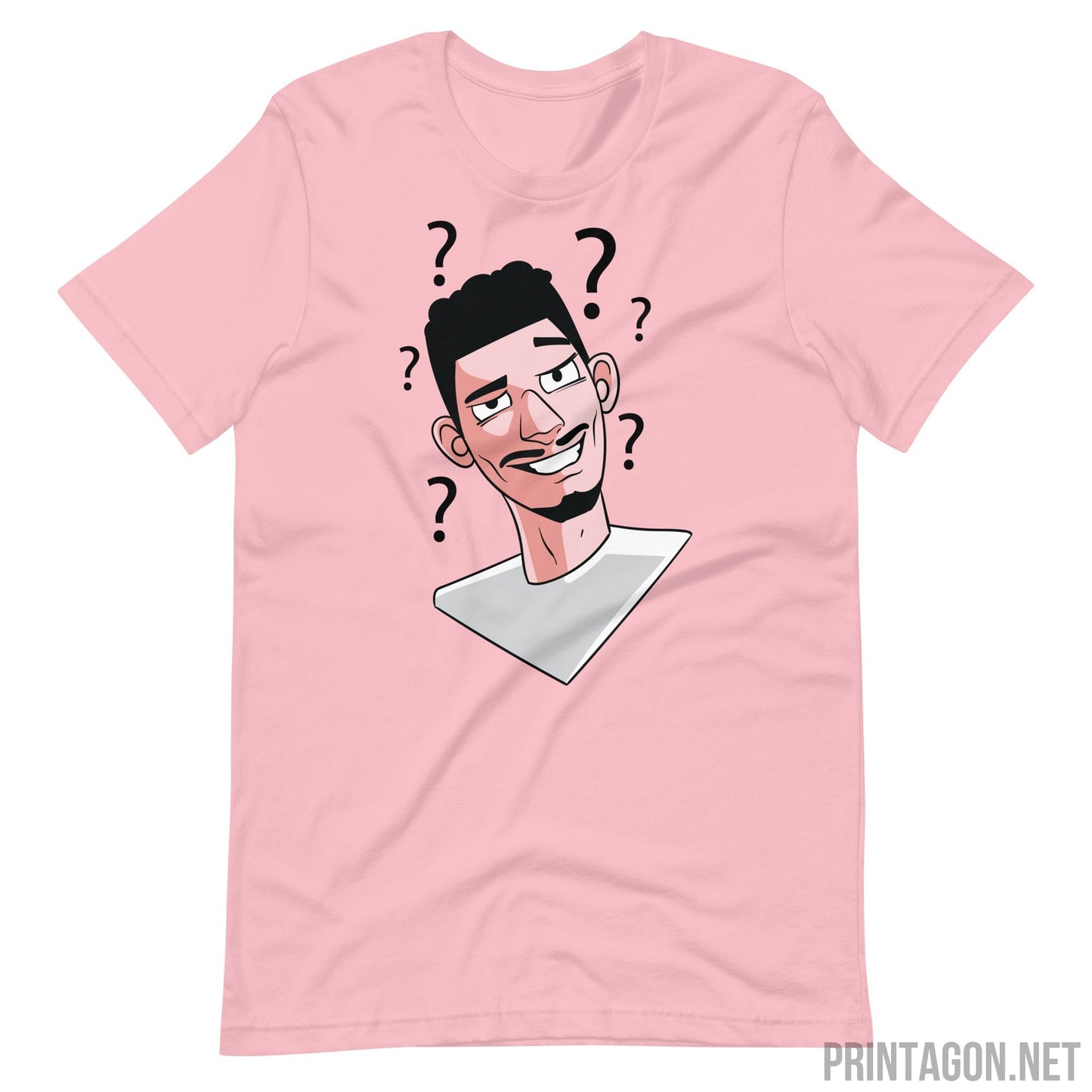 Printagon - Confused Man 003 - Unisex T-shirt - Pink / S