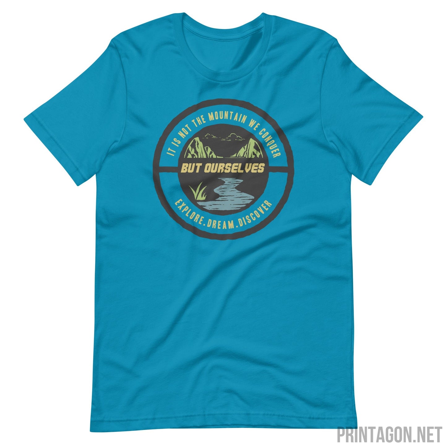 Printagon - Explore Dream Discover - Unisex T-shirt - Aqua / S