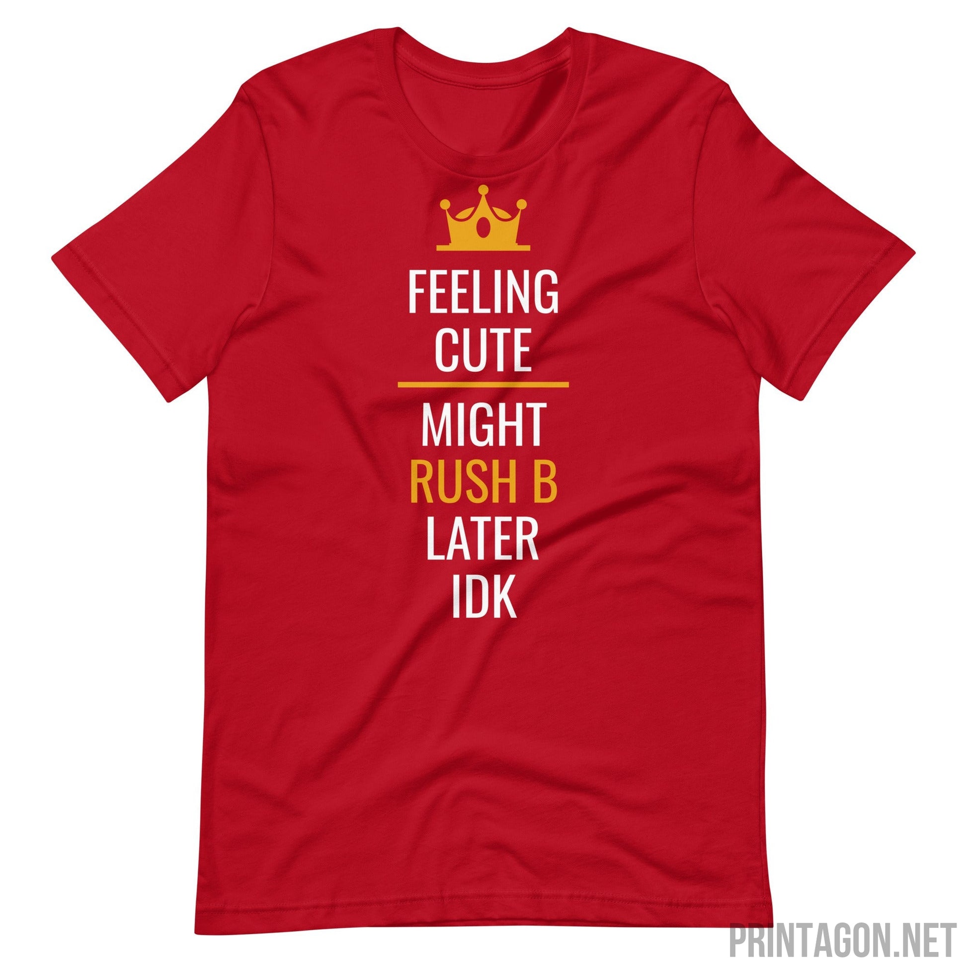 Printagon - Feeling Cute - Unisex T-shirt - Red / XS