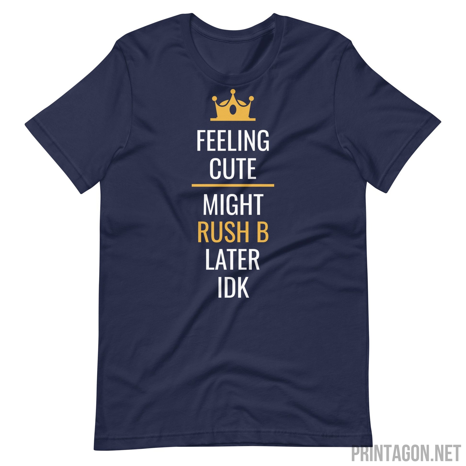 Printagon - Feeling Cute - Unisex T-shirt - Navy / XS