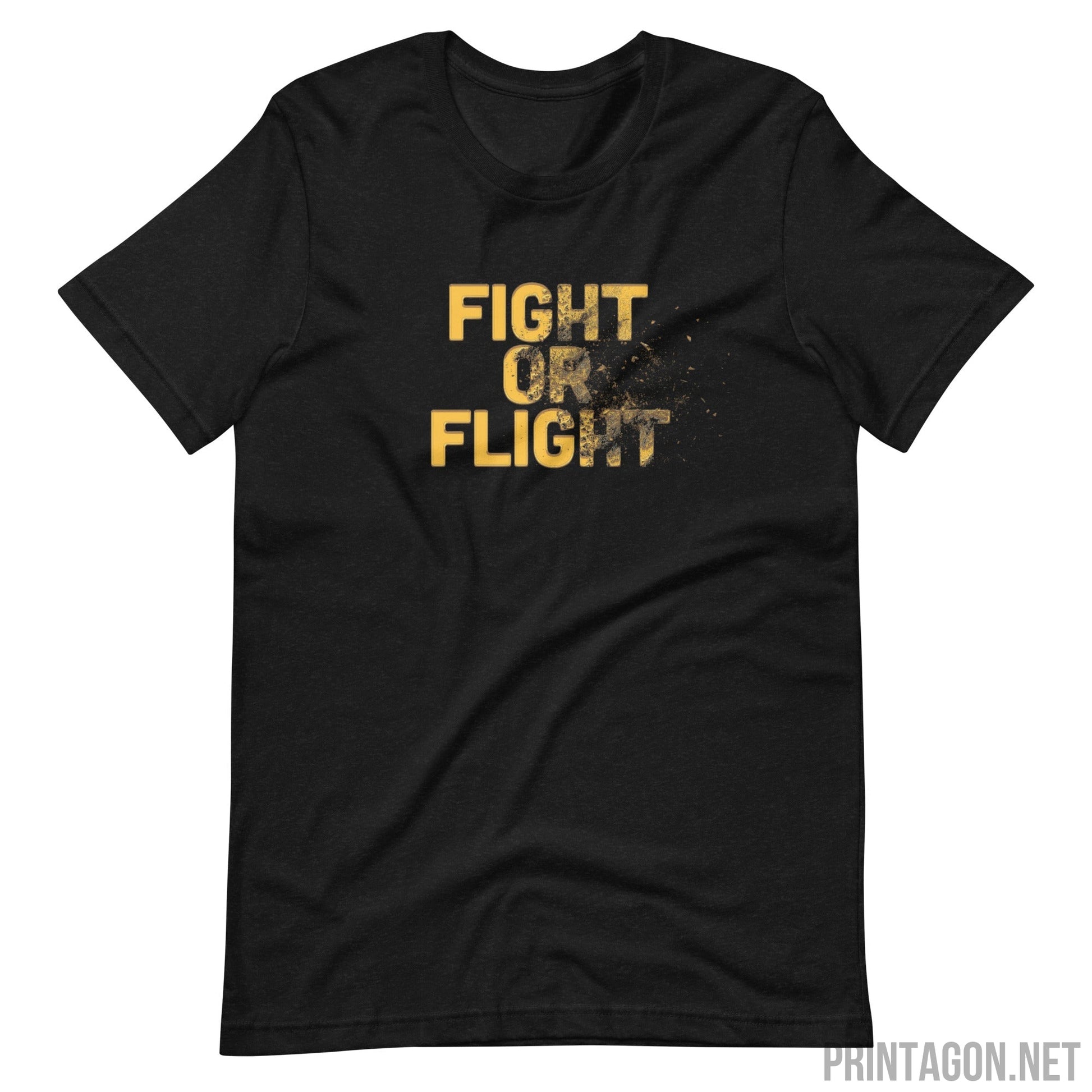 Printagon - Fight or Flight 002 - Unisex T-shirt - Black Heather / XS