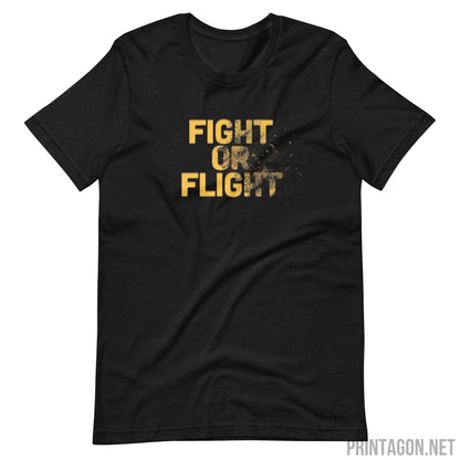 Printagon - Fight or Flight 002 - Unisex T-shirt - Black Heather / XS