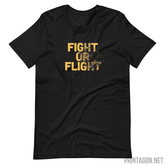 Printagon - Fight or Flight 002 - Unisex T-shirt - Black Heather / XS