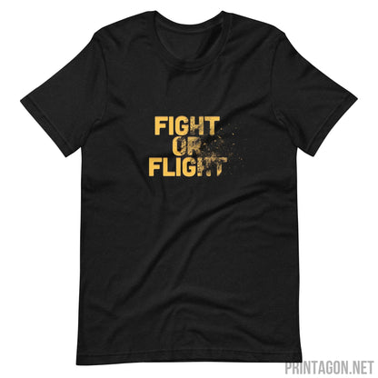 Printagon - Fight or Flight - Unisex T-shirt - Black Heather / XS