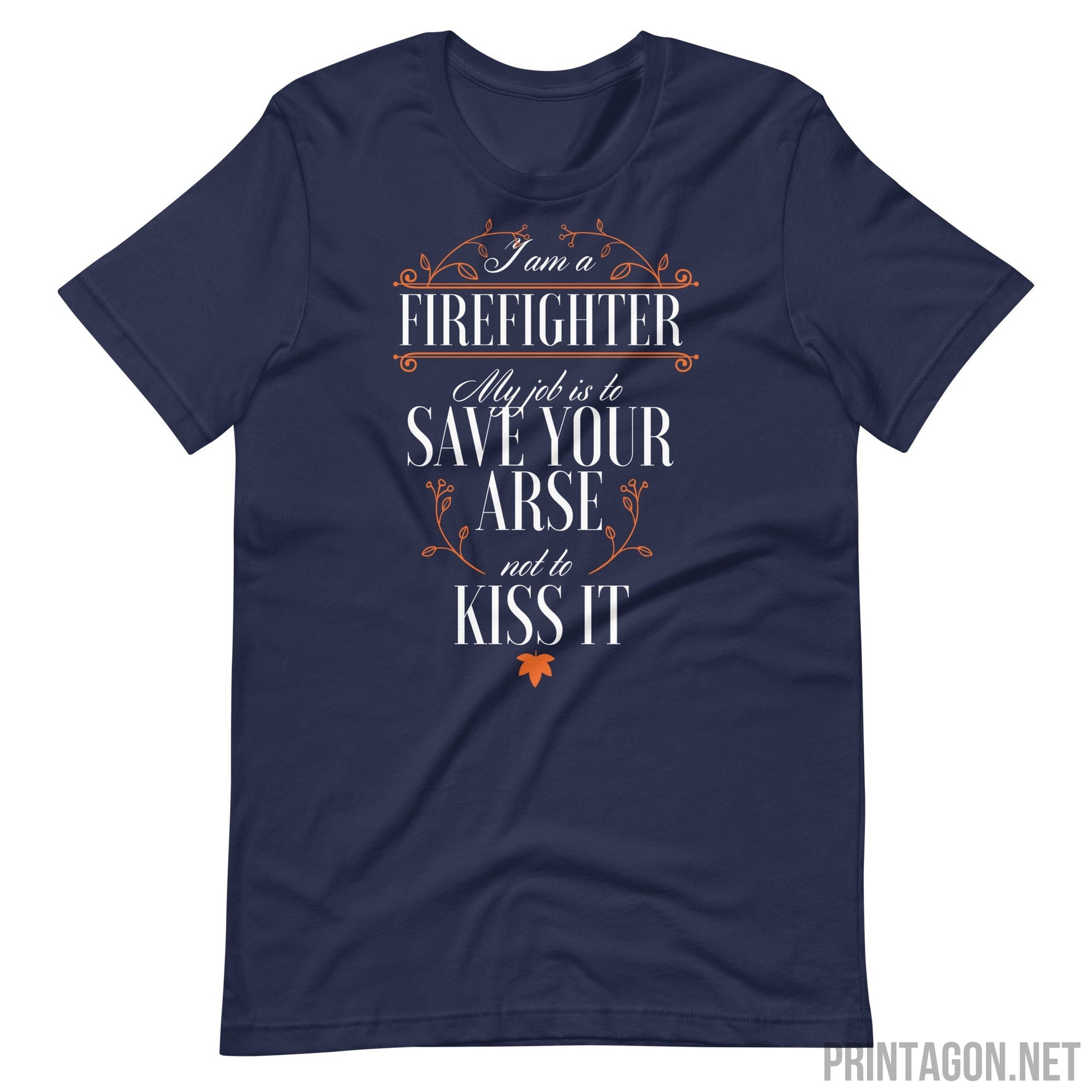 Printagon - Fire Fighter Unisex T-shirt - Navy / XS