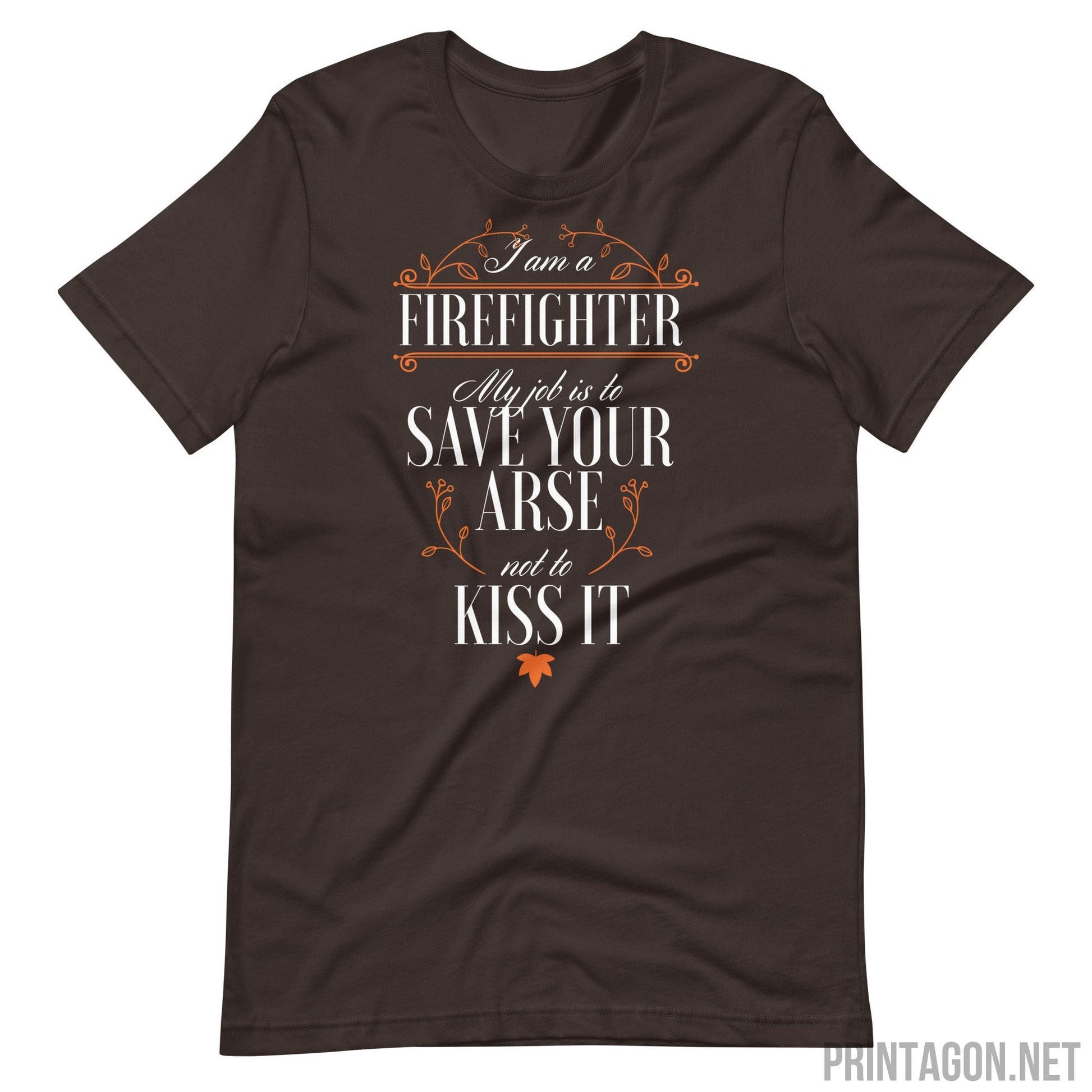 Printagon - Fire Fighter Unisex T-shirt - Brown / S