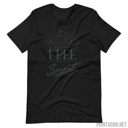 Printagon - Free Spirit - Unisex T-shirt - Black Heather / XS