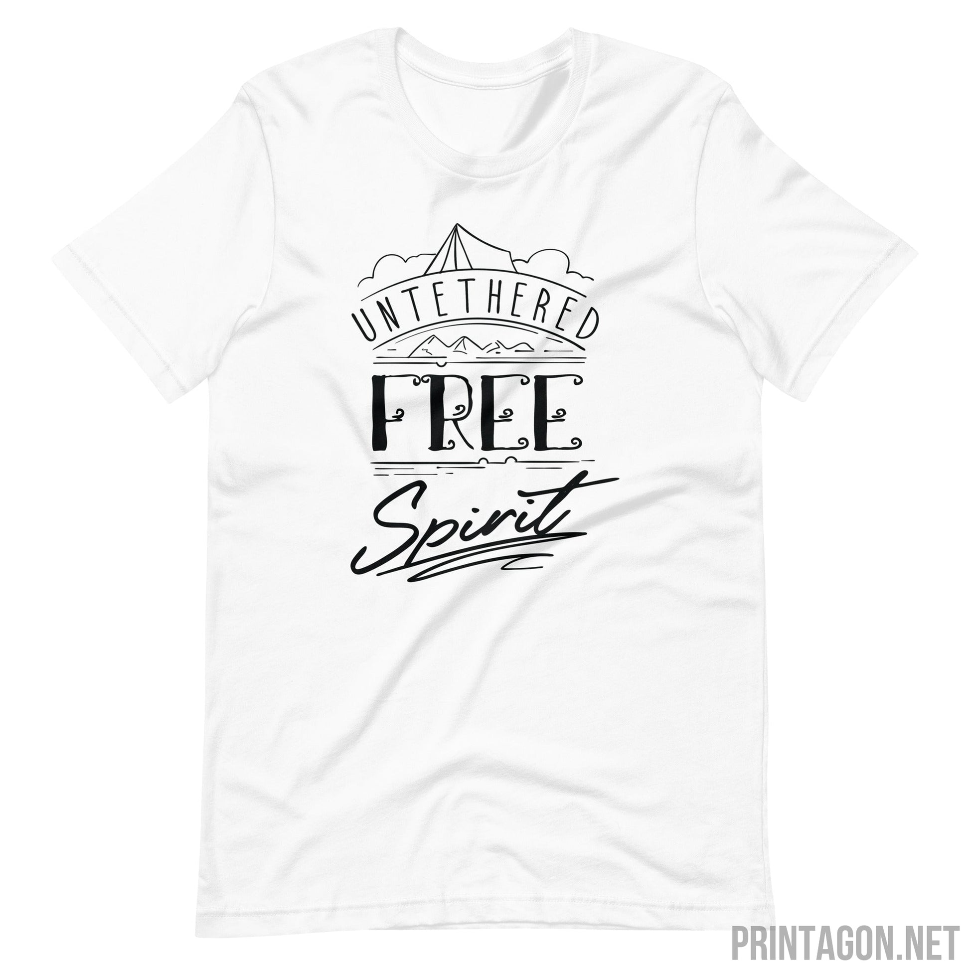 Printagon - Free Spirit - Unisex T-shirt - White / XS