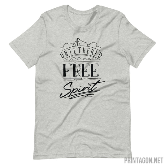 Printagon - Free Spirit - Unisex T-shirt - Athletic Heather / XS