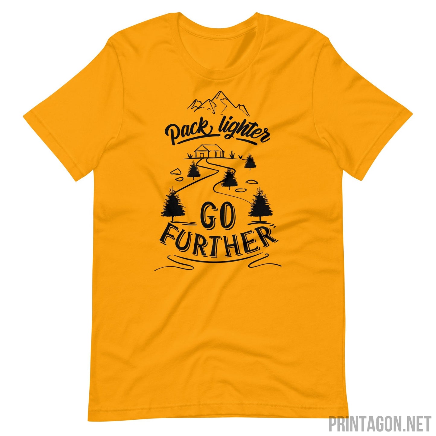 Printagon - Go Further - Unisex T-shirt - Gold / S