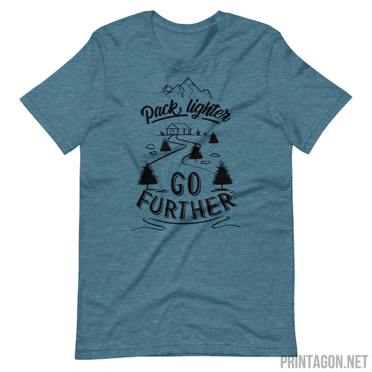 Printagon - Go Further - Unisex T-shirt - Heather Deep Teal / S