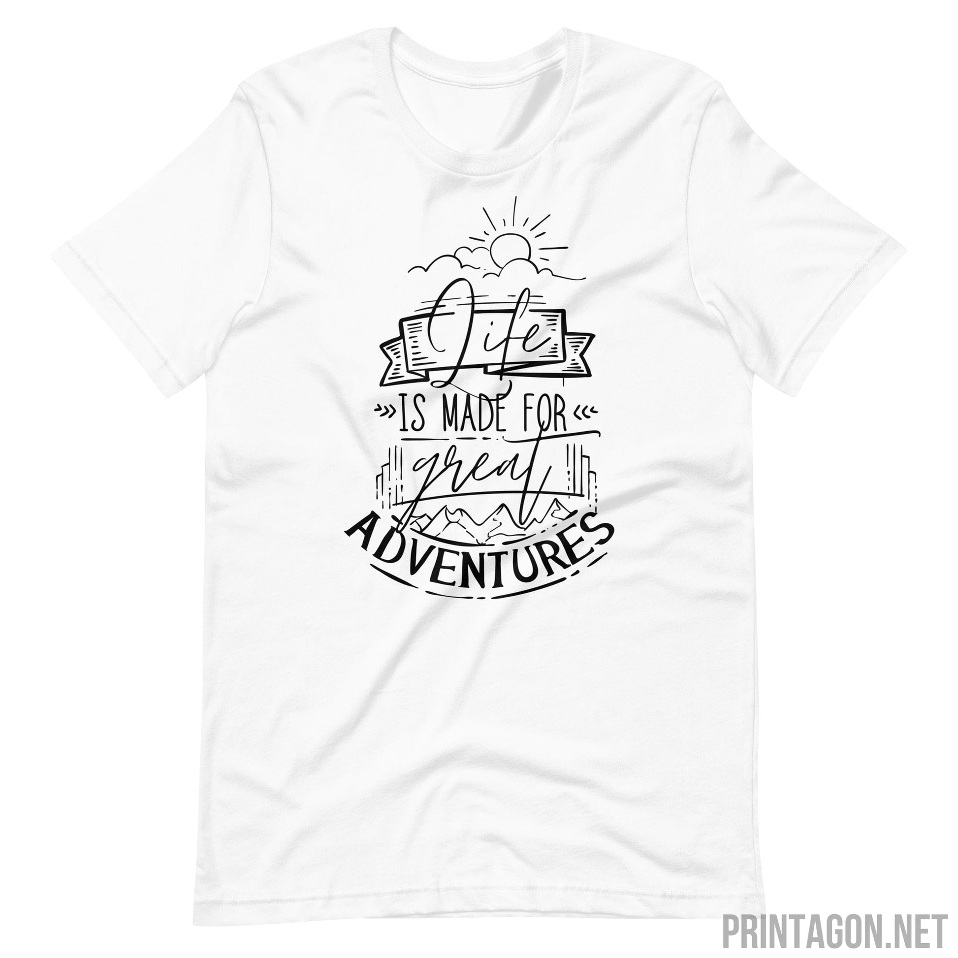 Printagon - Great Adventure - Unisex T-shirt - White / XS