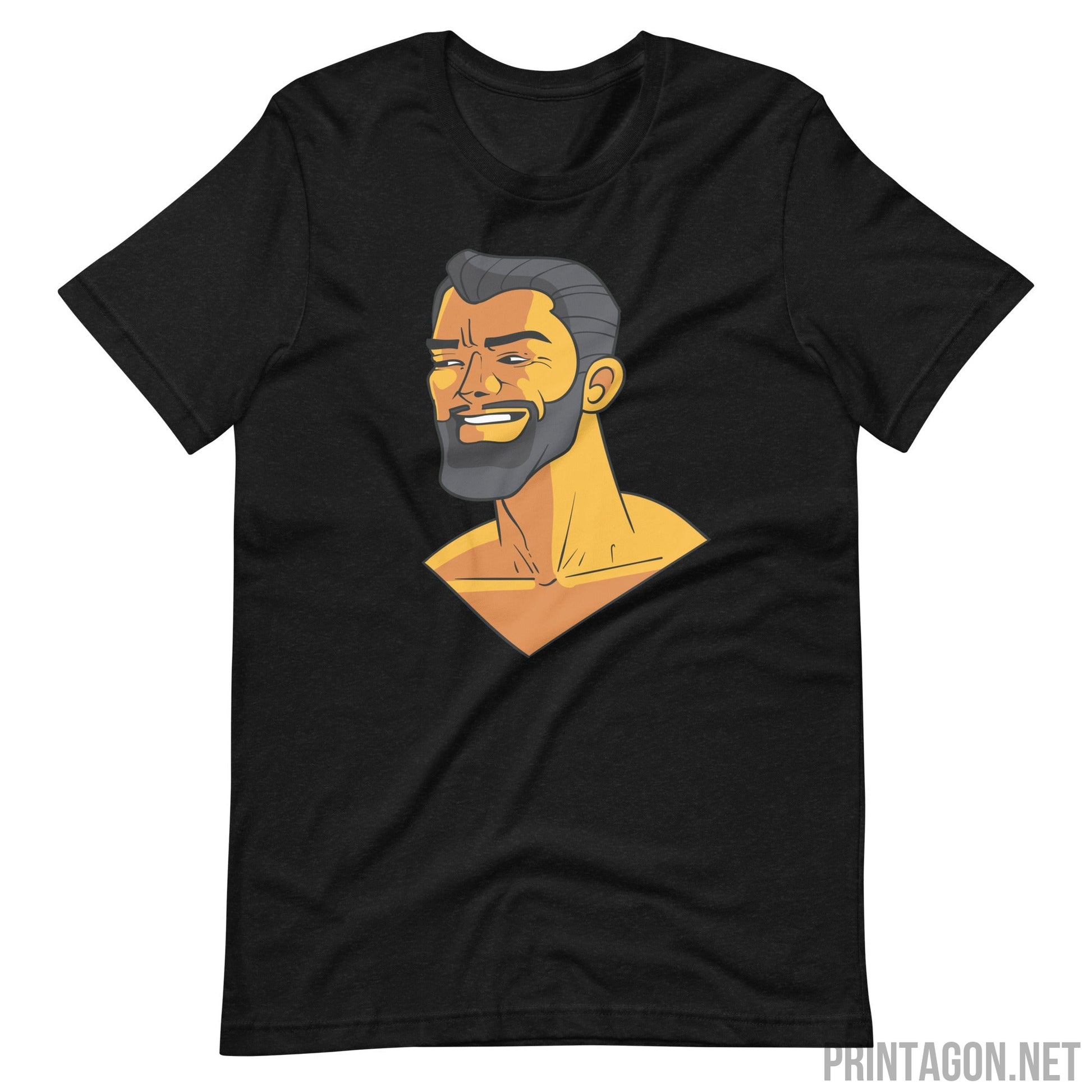 Printagon - Handsome Man 002 - Unisex T-shirt - Black Heather / XS