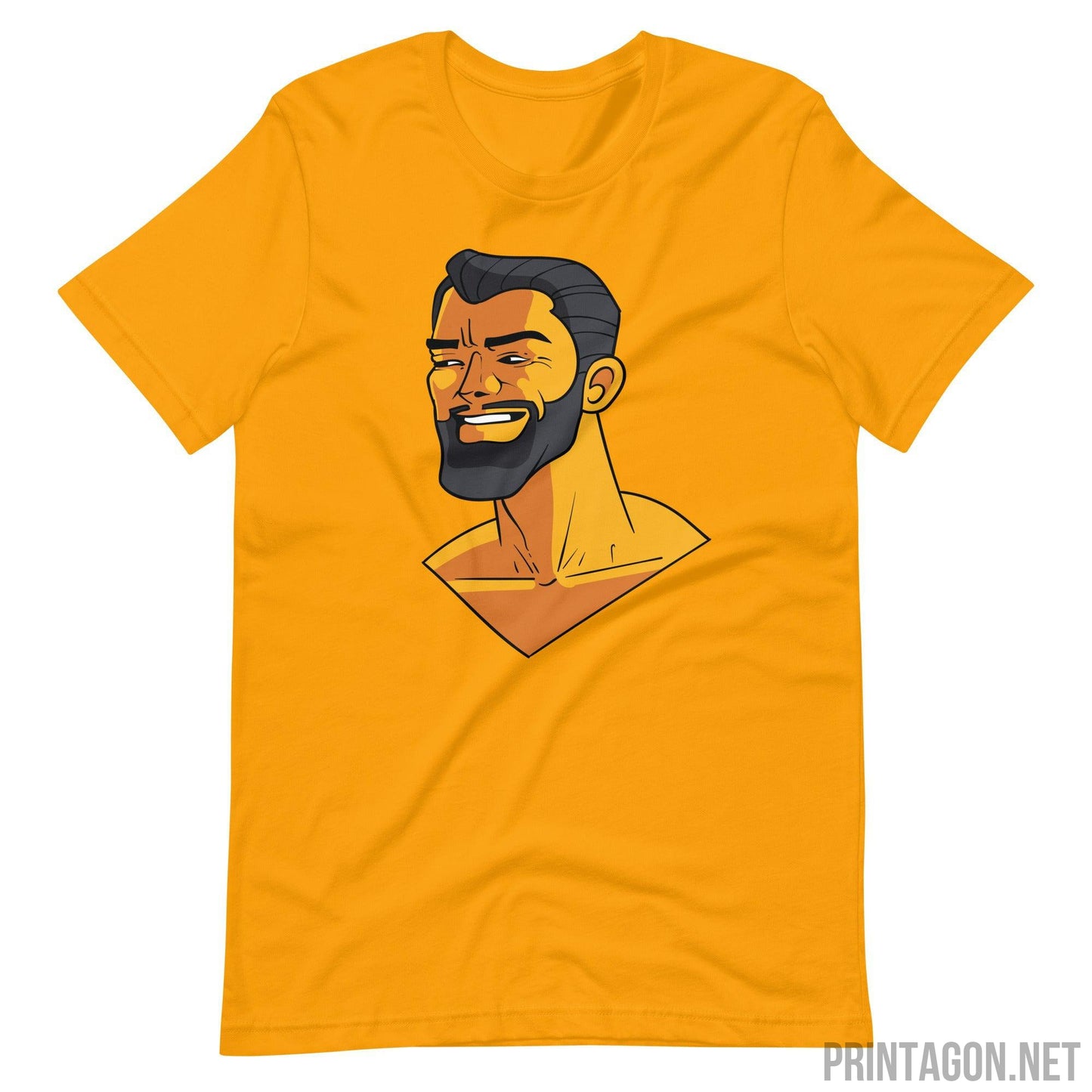 Printagon - Handsome Man 002 - Unisex T-shirt - Gold / S