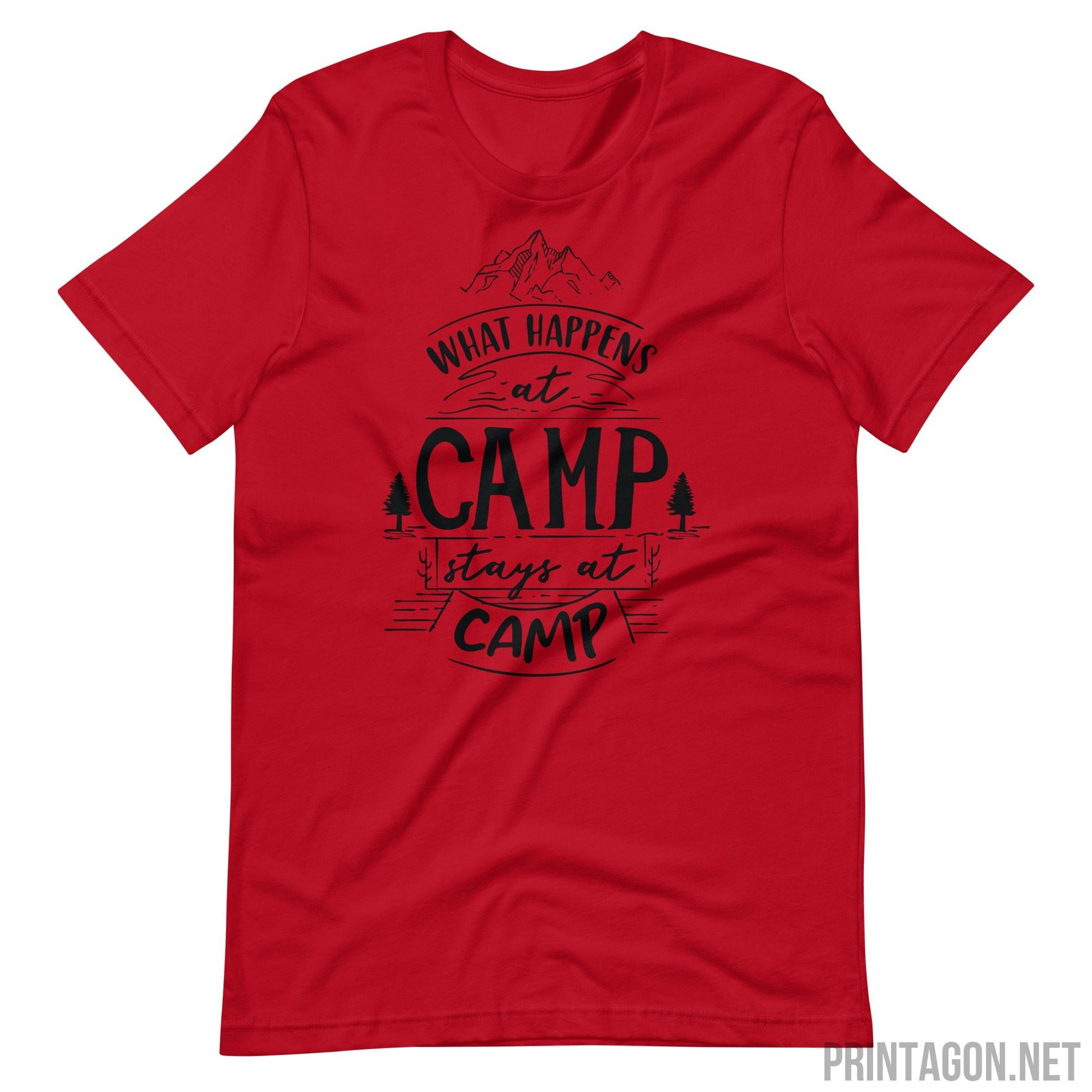 Printagon - Happens At Camp - Unisex T-shirt - Red / XS