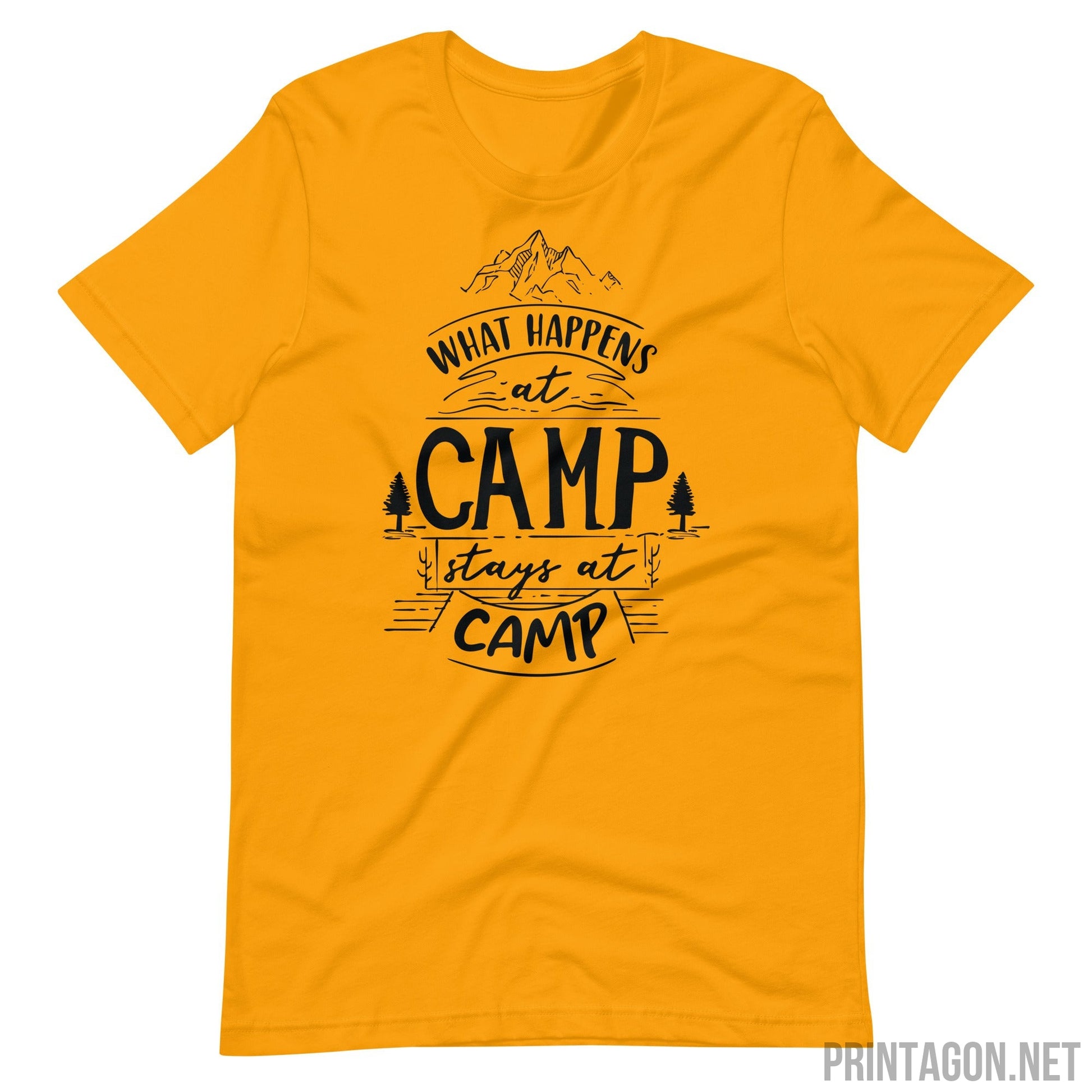 Printagon - Happens At Camp - Unisex T-shirt - Gold / S