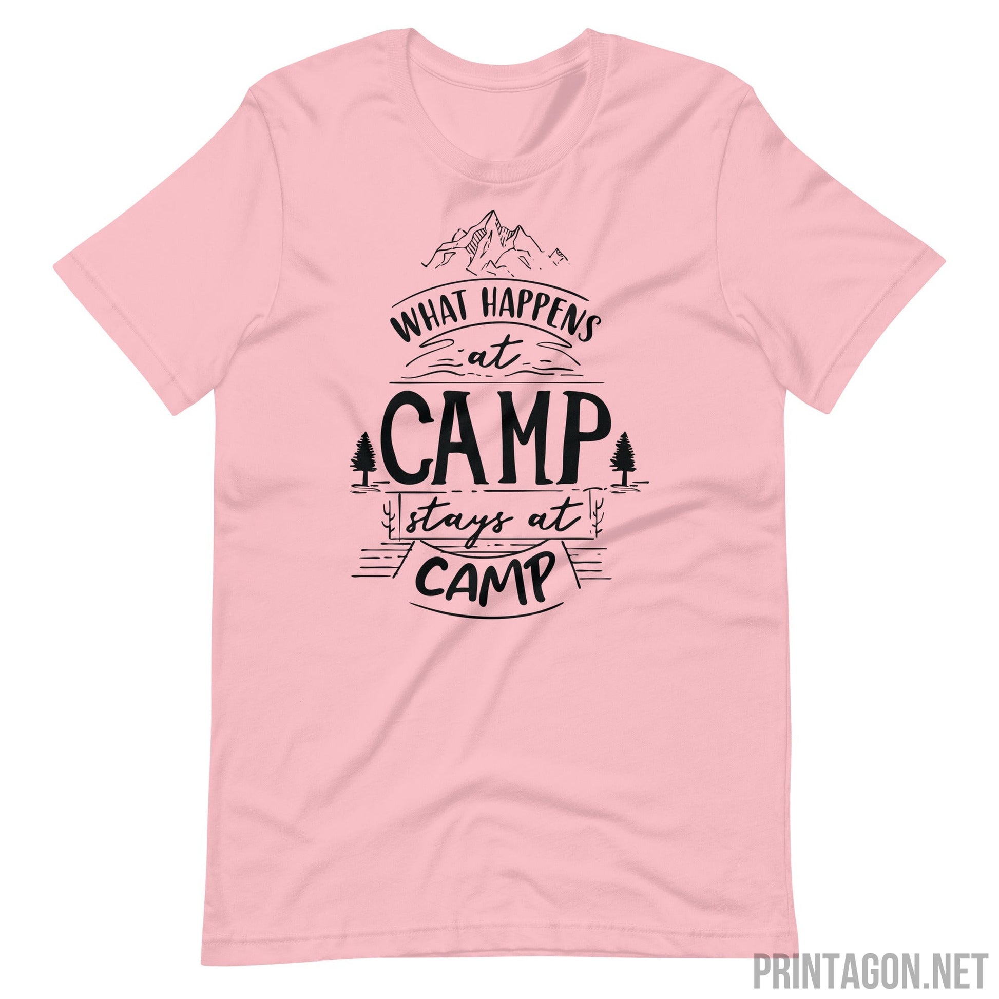 Printagon - Happens At Camp - Unisex T-shirt - Pink / S