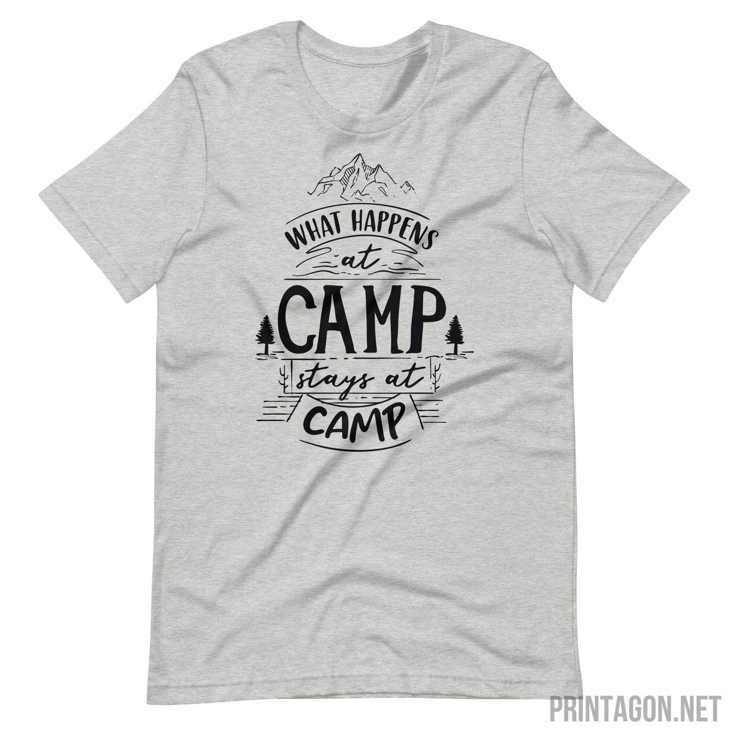 Printagon - Happens At Camp - Unisex T-shirt - Athletic Heather / XS