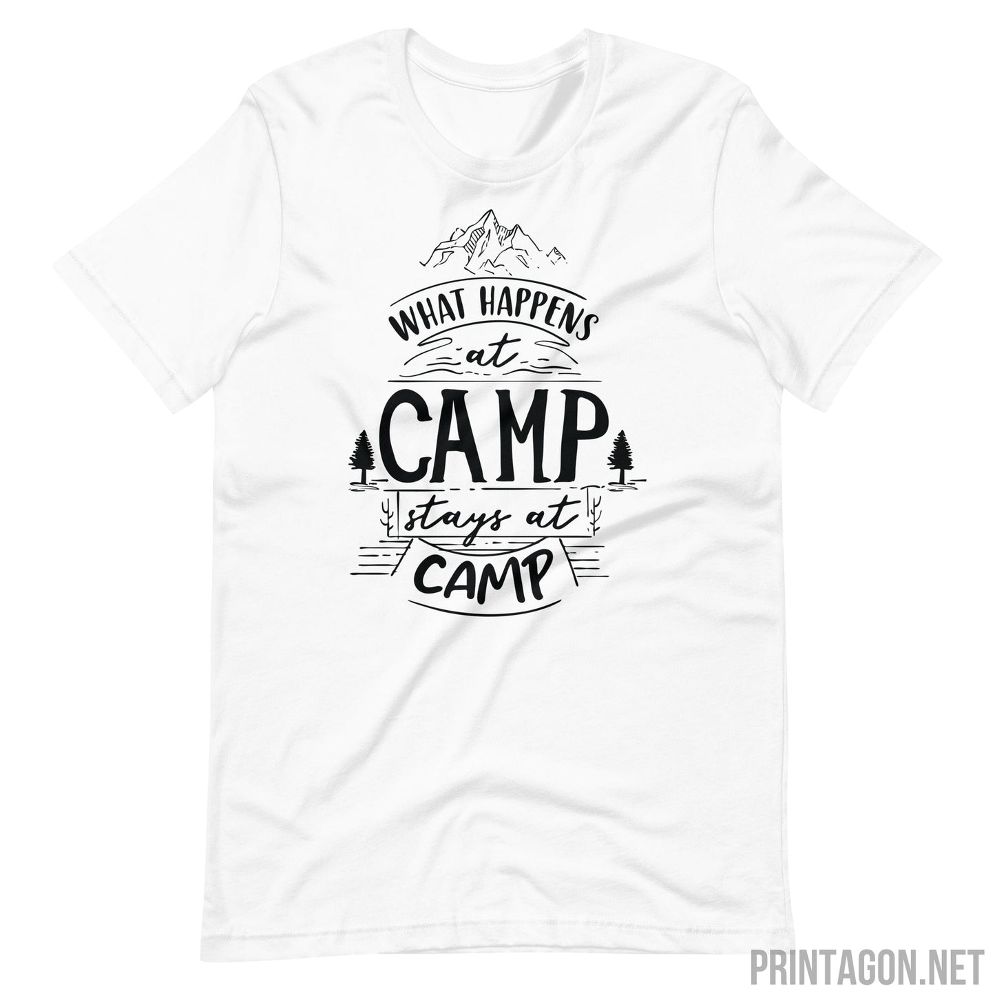 Printagon - Happens At Camp - Unisex T-shirt - White / XS