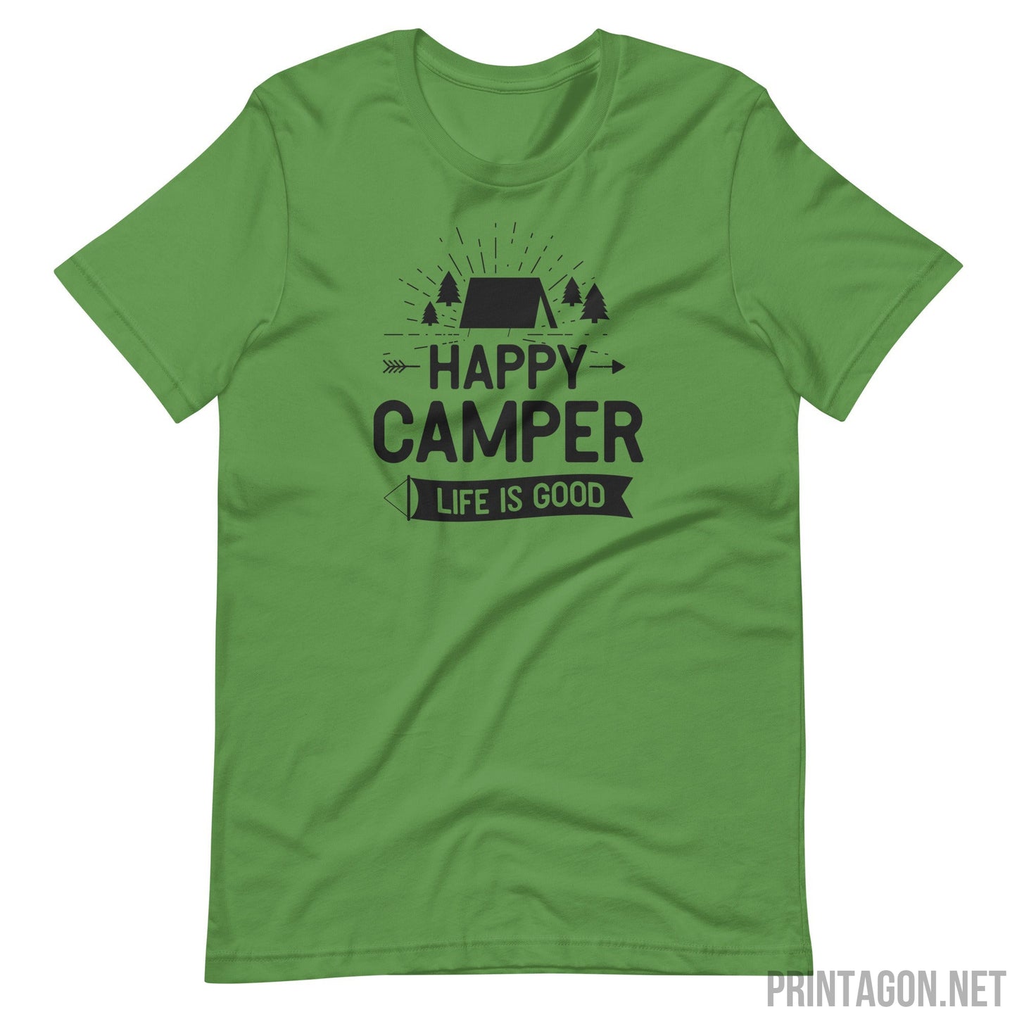 Printagon - Happy Camper - Unisex T-shirt - Leaf / S