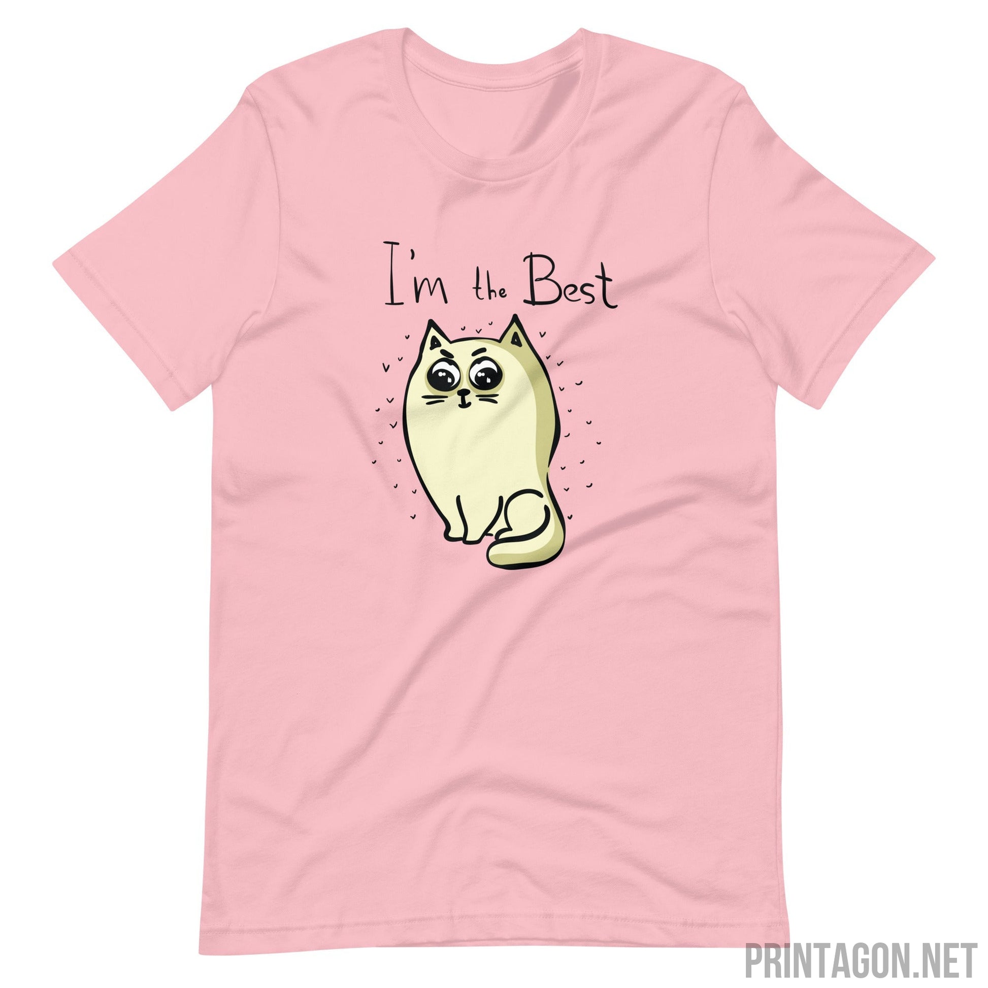 Printagon - I'm the Best Cat - Unisex T-shirt - Pink / S