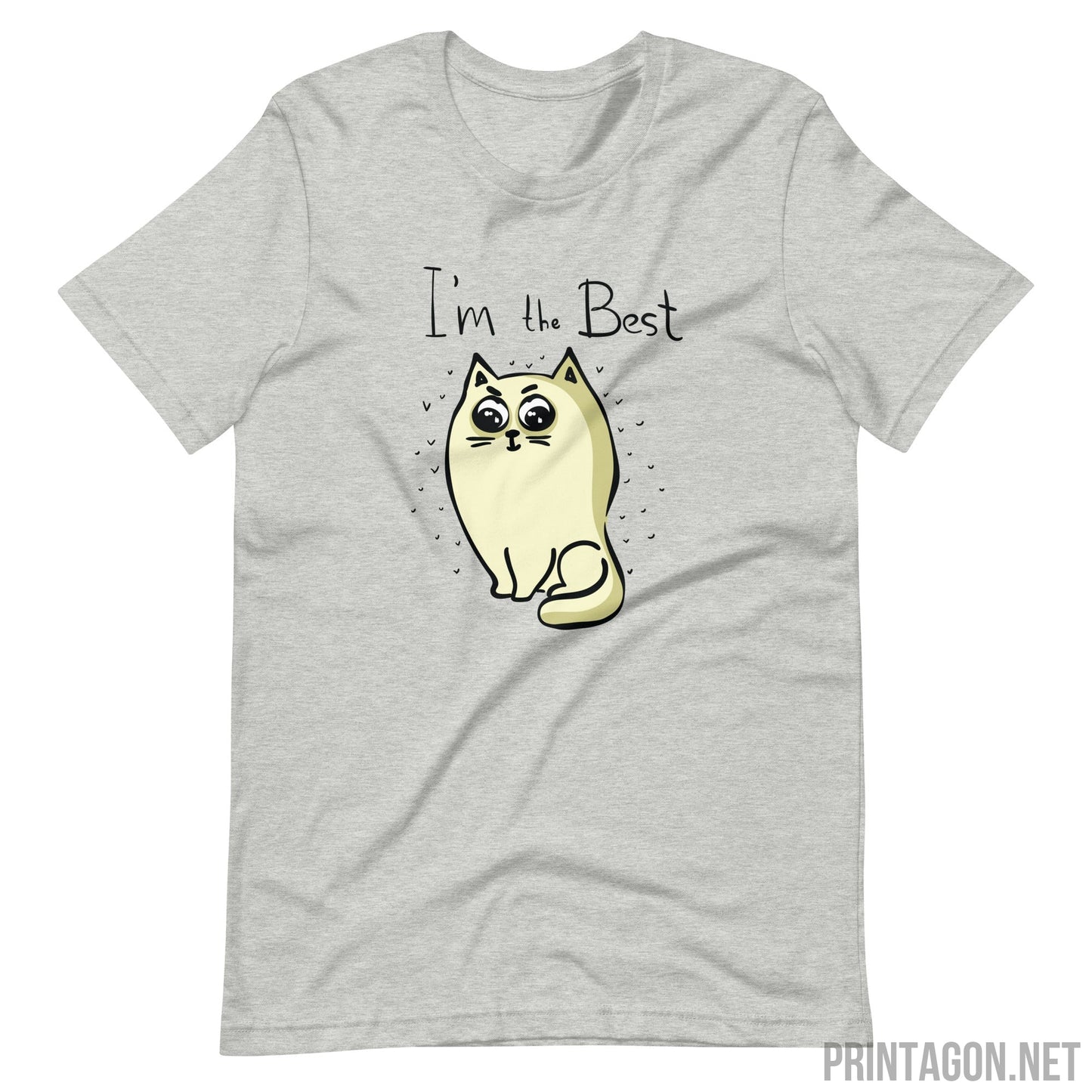 Printagon - I'm the Best Cat - Unisex T-shirt - Athletic Heather / XS