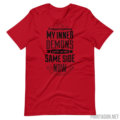 Printagon - Inner Demons - Unisex T-shirt - Red / XS