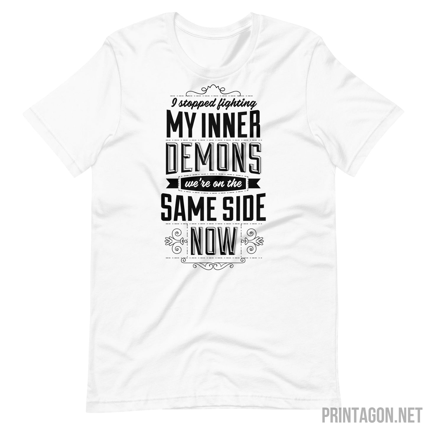 Printagon - Inner Demons - Unisex T-shirt - White / XS