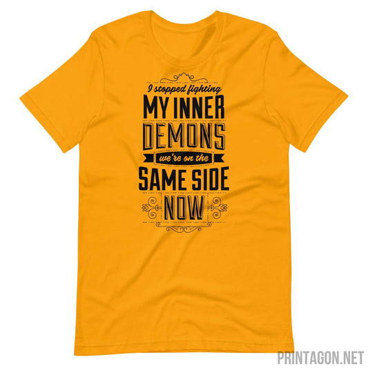 Printagon - Inner Demons - Unisex T-shirt - Gold / S