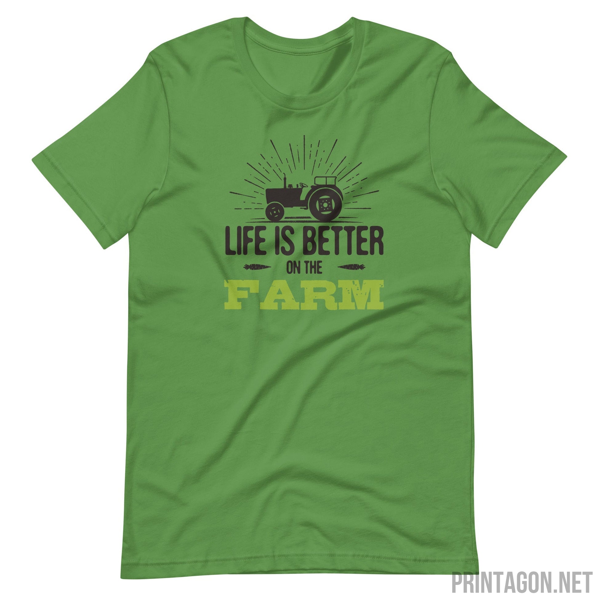 Printagon - Life Is Better In The Farm - Unisex T-shirt - Leaf / S