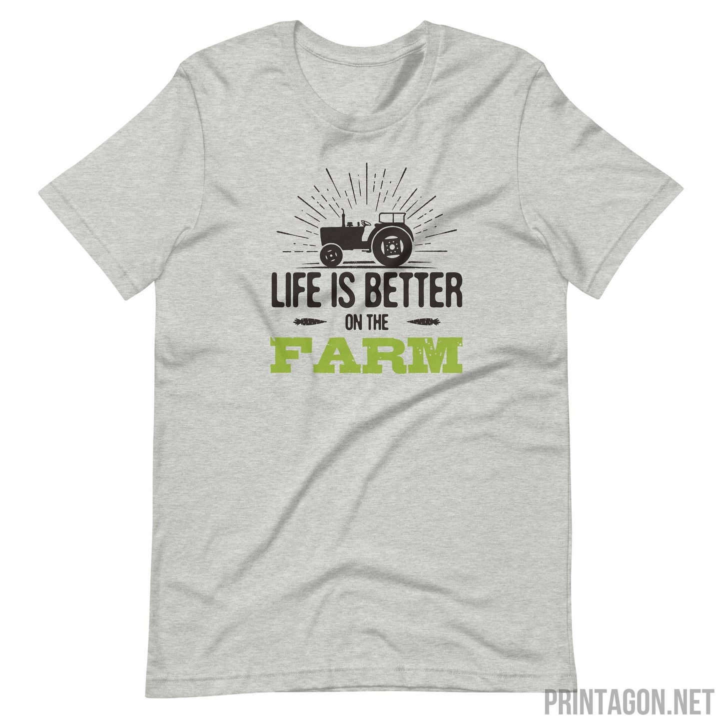 Printagon - Life Is Better In The Farm - Unisex T-shirt - Athletic Heather / XS