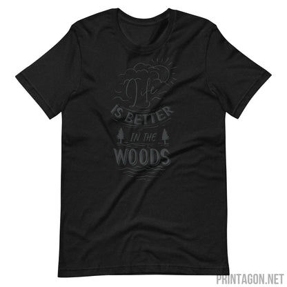 Printagon - Life in the Woods - Unisex T-shirt - Black Heather / XS