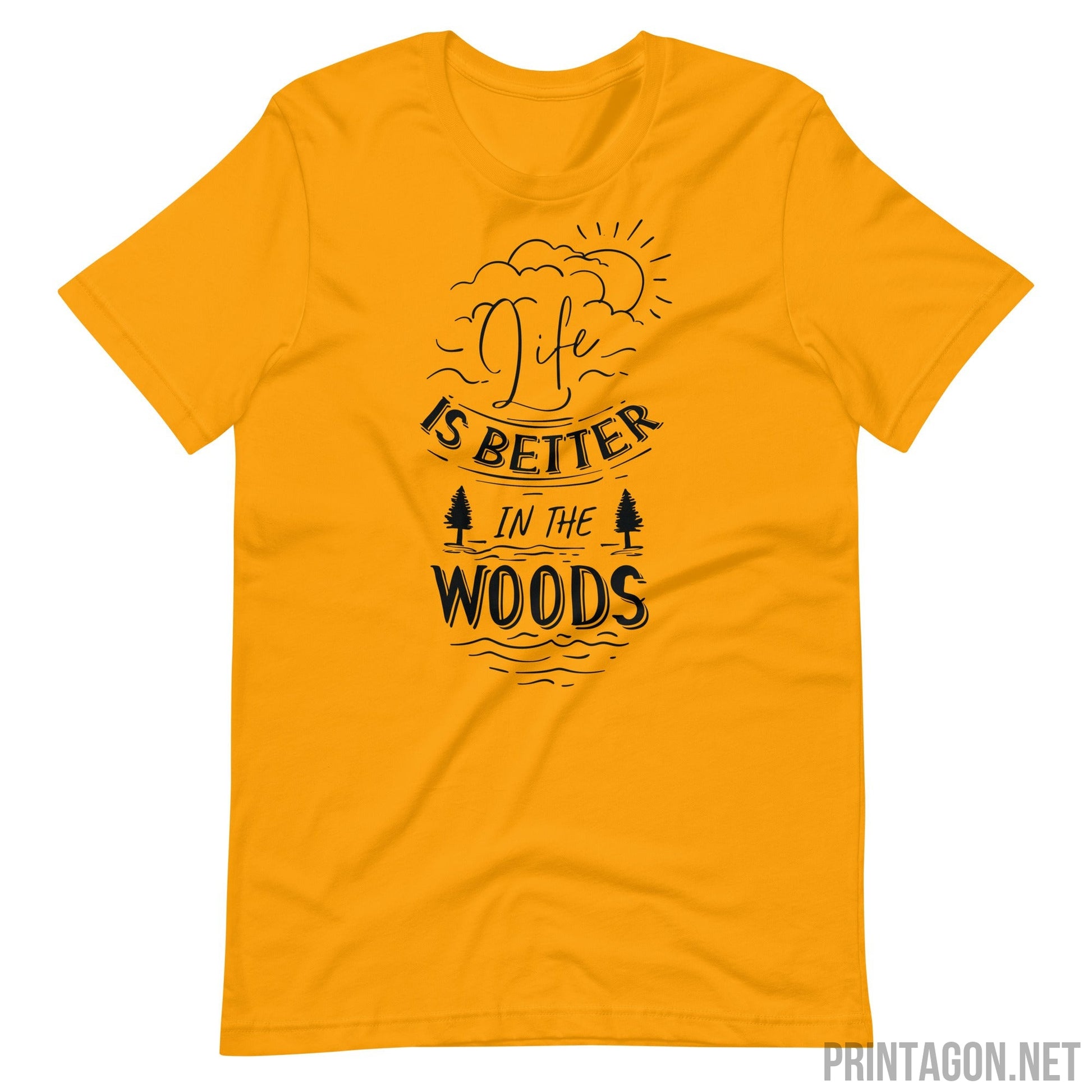 Printagon - Life in the Woods - Unisex T-shirt - Gold / S